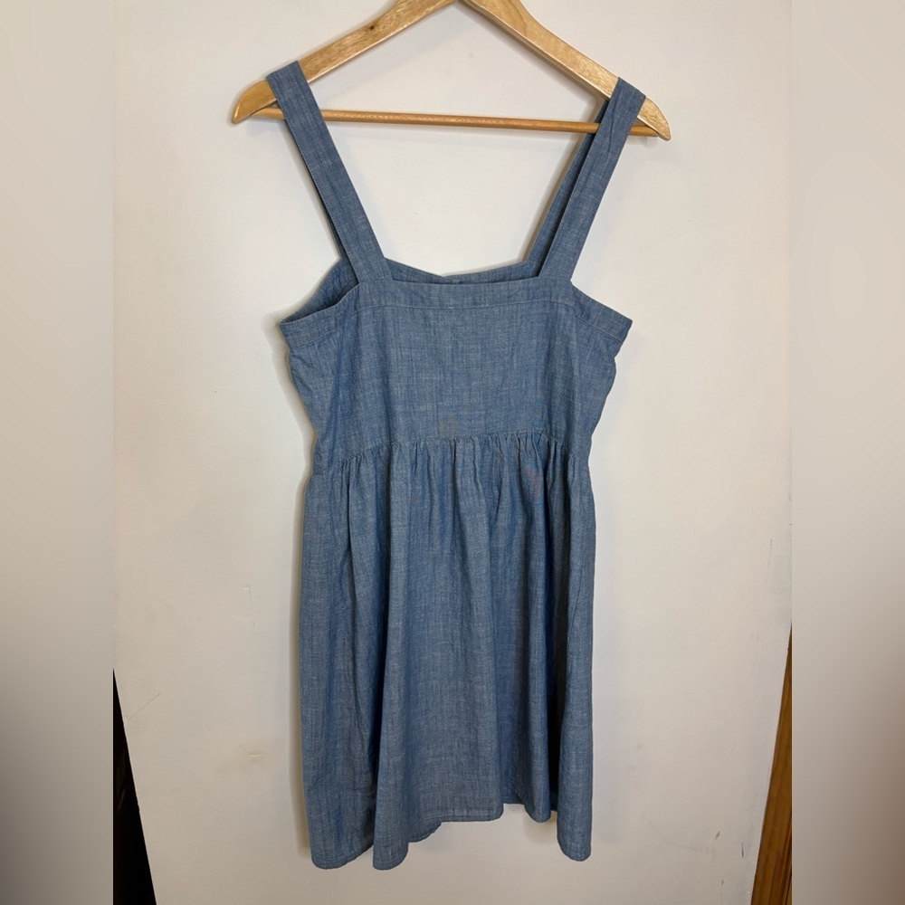 J. Crew Chambray Blue Button Front Sweetheart Dre… - image 4